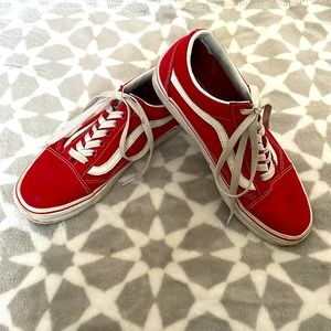 Woman’s red Vans